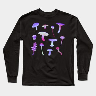 Purple Cute Mushrooms Long Sleeve T-Shirt